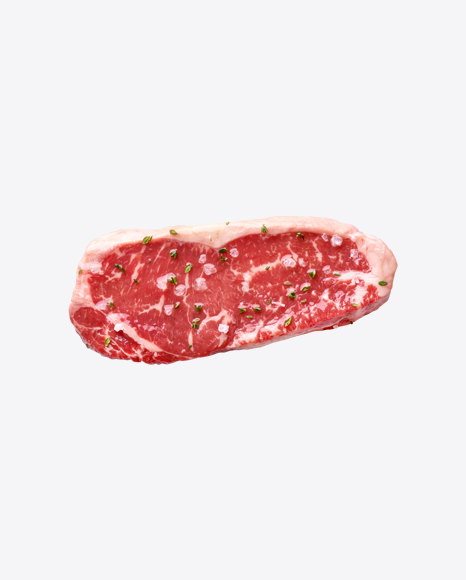 Raw Red Meat Piece w/ Spices