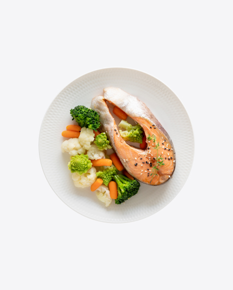 Steamed Salmon Slice w/ Vegetables