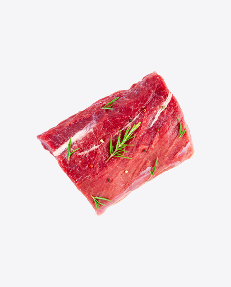 Raw Red Meat Piece w/ Spices