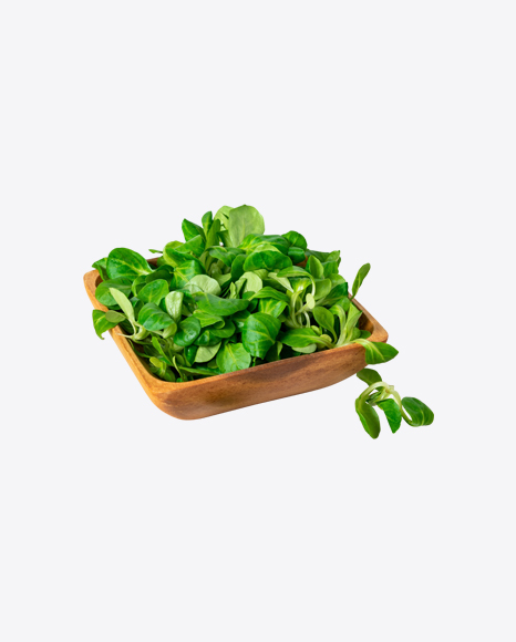 Spinach in Wooden Bowl