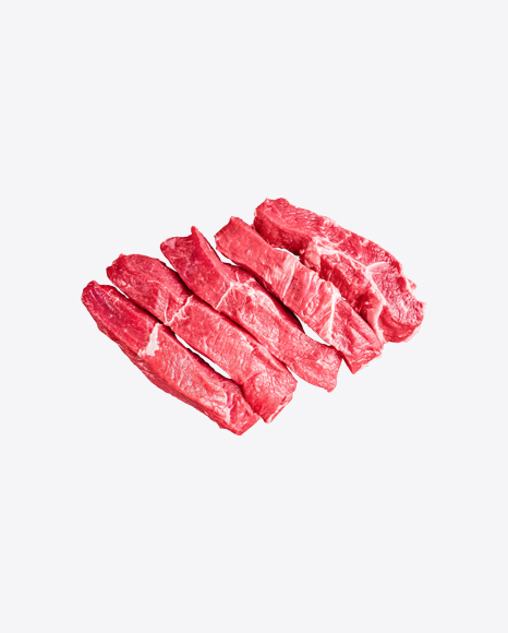 Raw Red Meat Slices