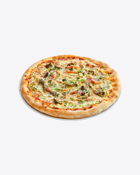 Pizza w/ Mushrooms, Bacon & Greens