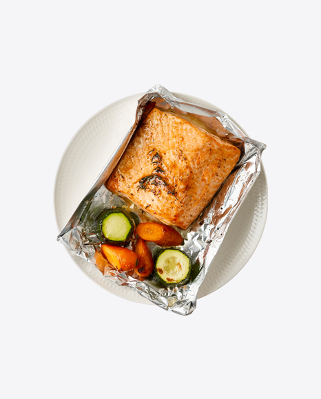Baked Salmon w/ Vegetables in Foil