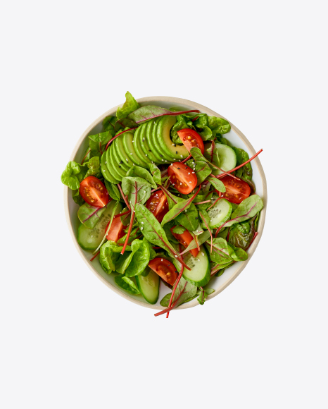 Green Salad w/ Tomatoes, Cucumber & Avocado Slices
