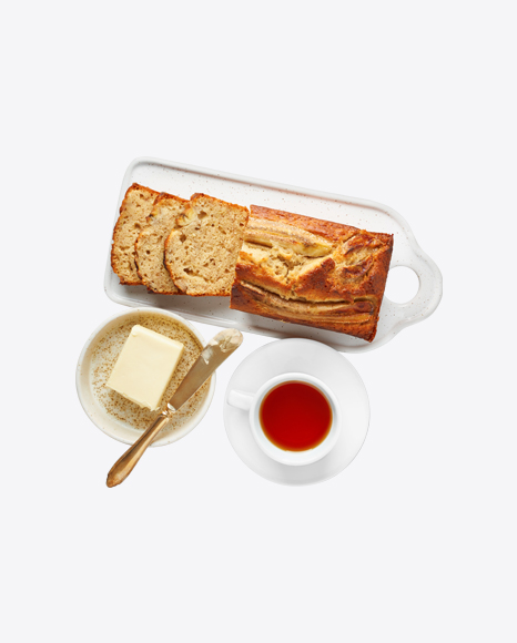 Banana Bread w/ Butter & Tea Cup
