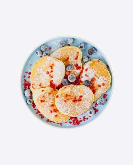 Pancakes w/ Blueberries & Sugar Powder