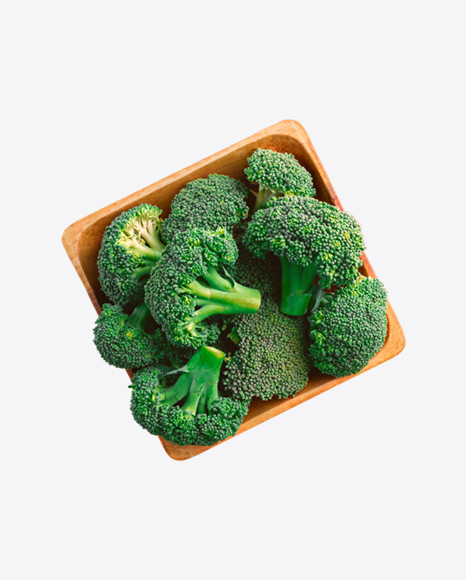 Broccoli in Wooden Bowl