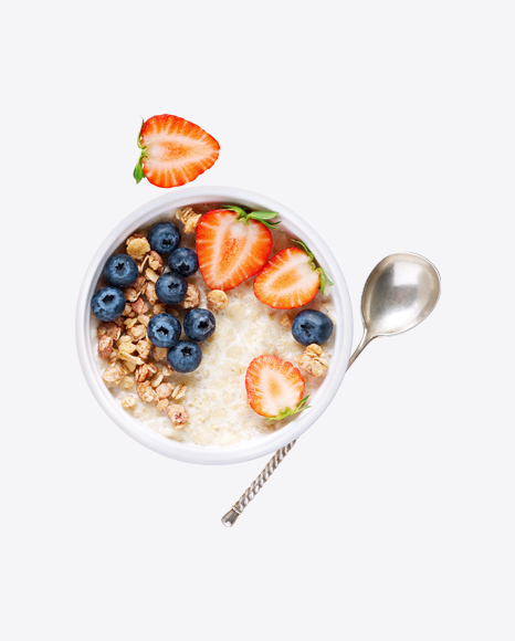 Porridge w/ Granola, Blueberries & Strawberry Slices