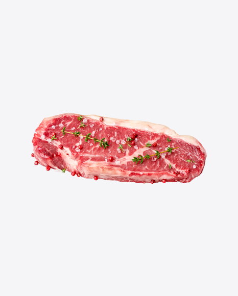 Raw Meat Slice Under Spices