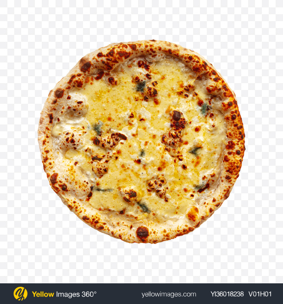 Download Four Cheese Neapolitan Pizza Transparent PNG on YELLOW Images