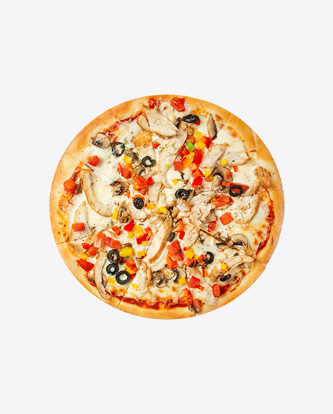 Chicken Pizza w/ Olives & Bell Pepper