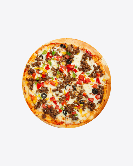 Mexican Pizza w/ Minced Meat & Olives