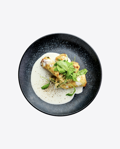 Thin Crepe Stuffed w/ Cheese, Arugula & Spinach