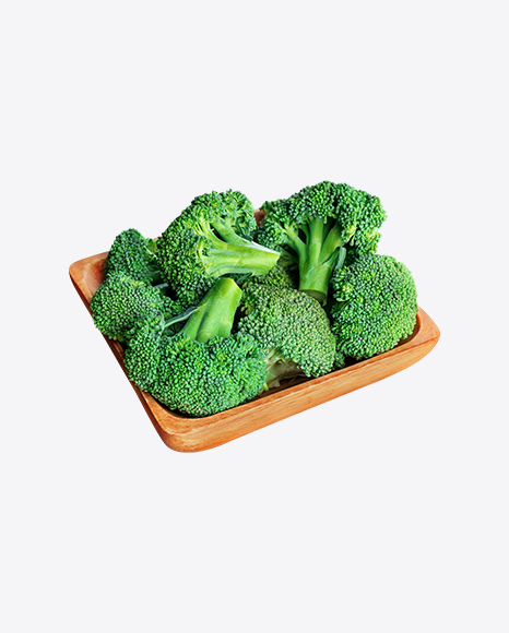 Broccoli on Wooden Tray