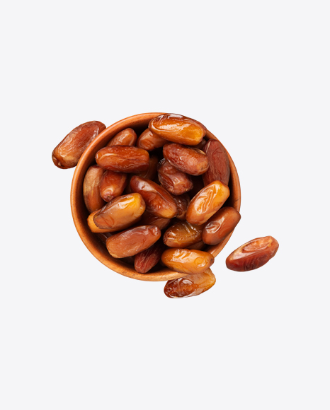 Honey Dates in Wooden Bowl