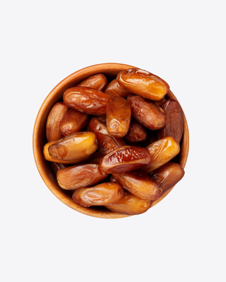 Honey Dates in Wooden Bowl