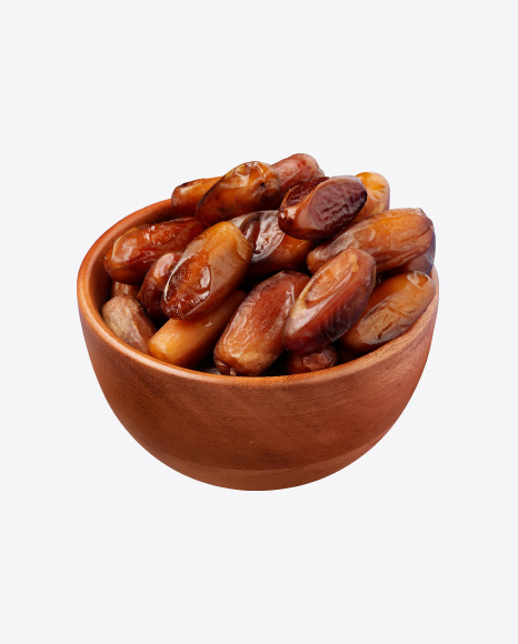 Honey Dates in Wooden Bowl