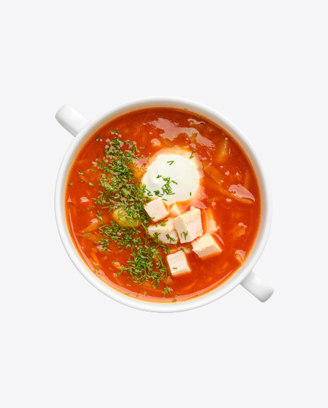 Tomato Soup w/ Chicken Meat & Sour Cream