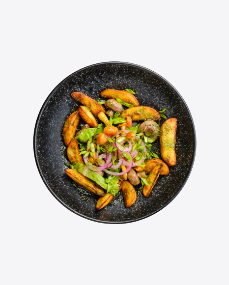 Fried Potato Wedges w/ Champignons