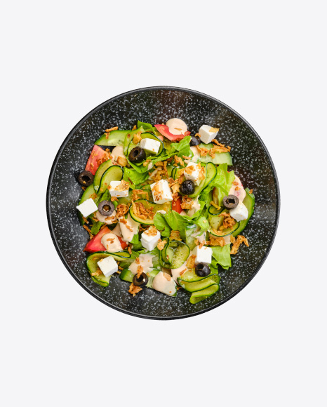 Salad w/ Lettuce, Cucumber, Olives, Tomato, Feta & Bacon Chips