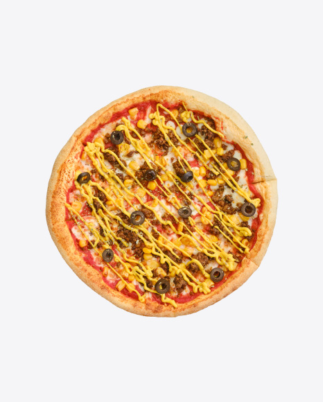 Small Size Pizza w/ Minced Beef Meat, Sweet Corn & Mustard