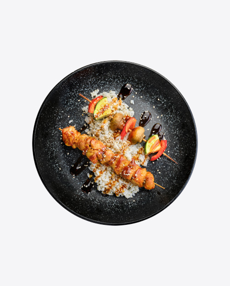 Hot Barbecue Meat w/ Chicken & Grilled Champignon, Bell Pepper & Zucchini