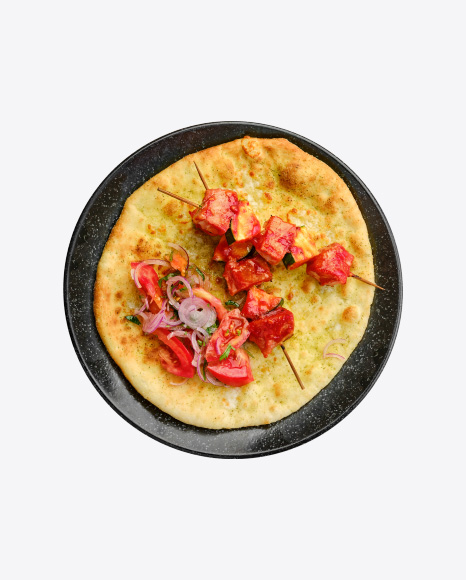 Hot Barbecue Meat on Tortilla w/ Tomato & Onion