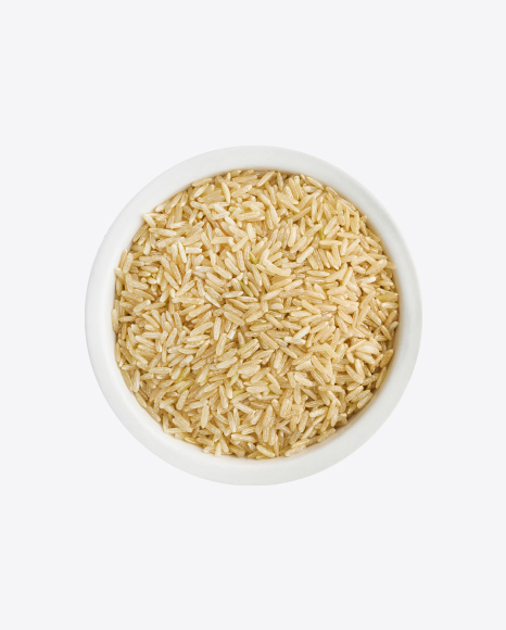Brown Rice in Ceramic Bowl