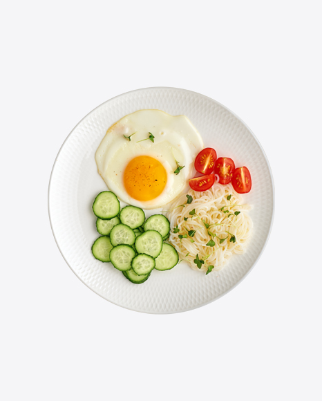 Roasted Egg w/ Noodles & Vegetables