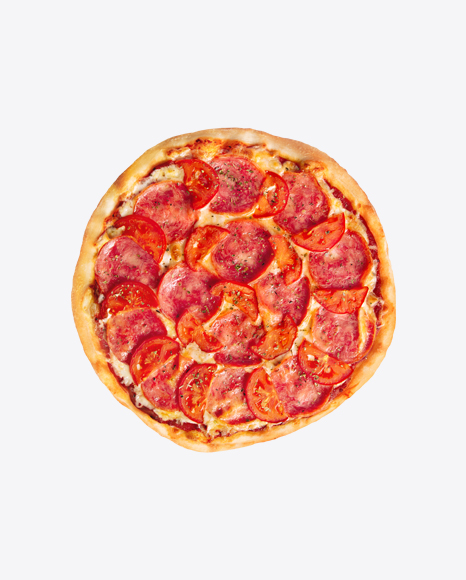 Pizza with Ham and Tomatoes