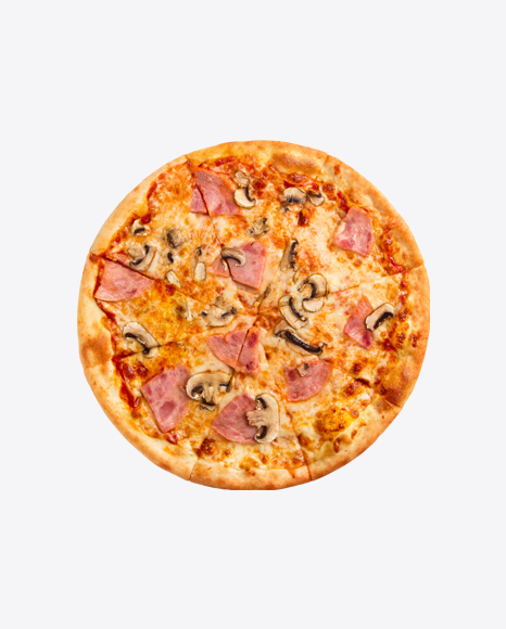 Pizza with Ham and Mushrooms