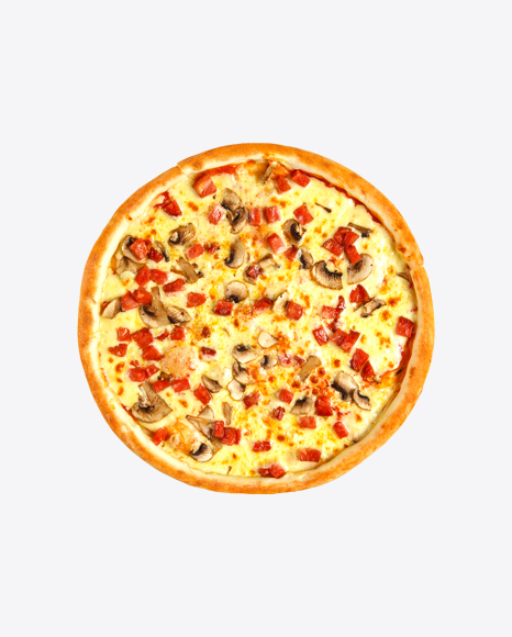 Pizza with Ham and Mushrooms