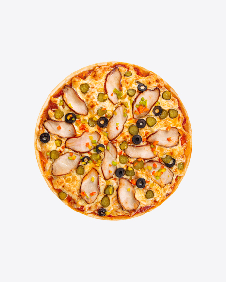 Pizza w/ Smoked Chicken & Olives