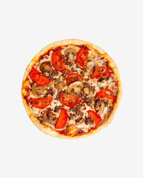 Pizza with Mushrooms and Tomatoes