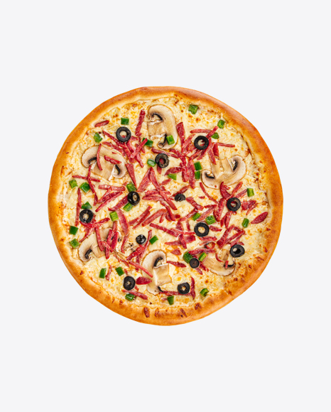 Mushroom Pizza w/ Sliced Sausages