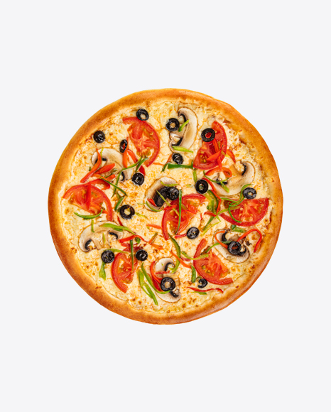 Pizza with Mushrooms and Tomatoes