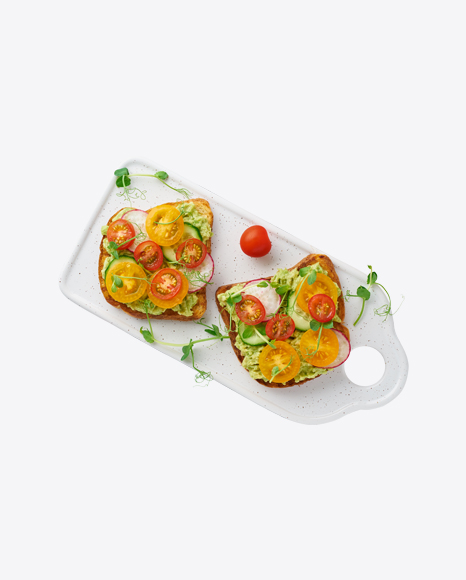 Avocado Toasts w/ Vegetables PNG