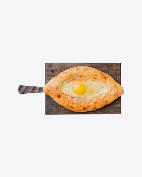 Khachapuri on Wooden Board
