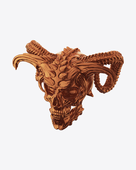 Bronze Demon Skull PNG
