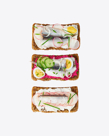 Anchovy Toasts Set PNG
