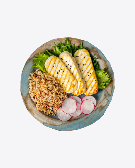 Quinoa w/ Fried Cheese & Vegetables PNG