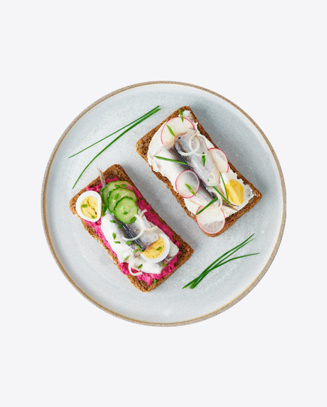Anchovy Toasts Set PNG