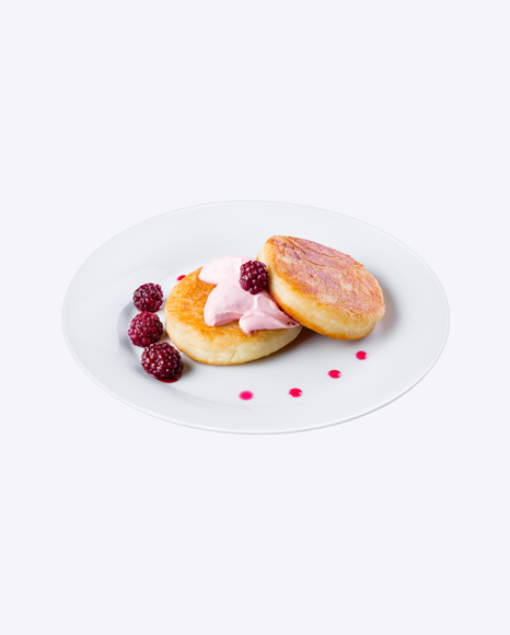 Cheese Pancakes w/ Sour Cream & Berries