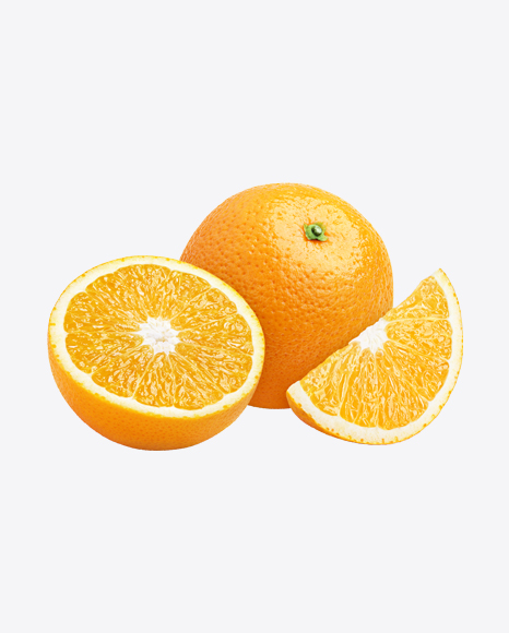 Orange with Half and Slice PNG