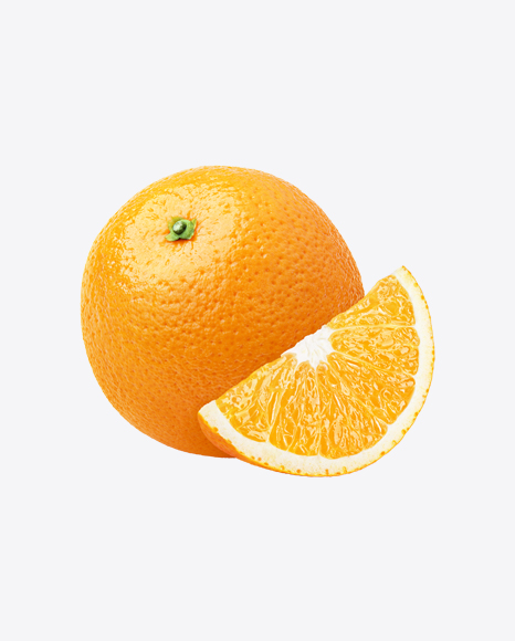 Orange with Slice PNG