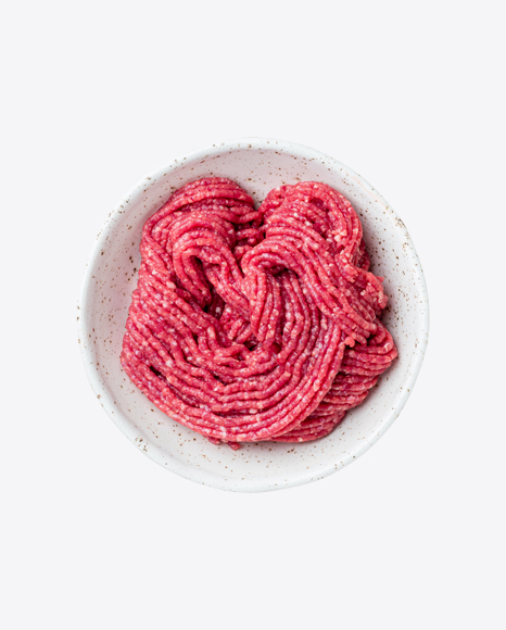 Ground Meat in Ceramic Bowl PNG