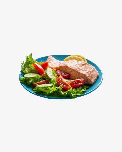 Steamed Salmon w/ Salad PNG
