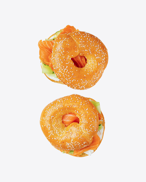 Bagel Sandwiches w/ Salmon PNG