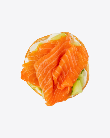 Bagel Sandwich w/ Salmon PNG