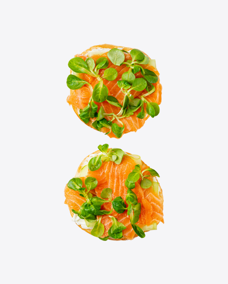 Bagel Sandwiches w/ Salmon PNG